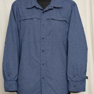 The North Face Blue Ventilated Hiking Fishing Shirt Mens Medium
